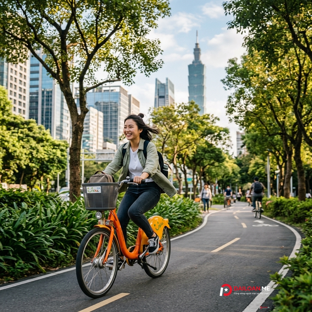 Hình ảnh thẻ TPASS 2.0+ và xe đạp Ubike 2.0, biểu tượng giao thông công cộng hiện đại Đài Loan.